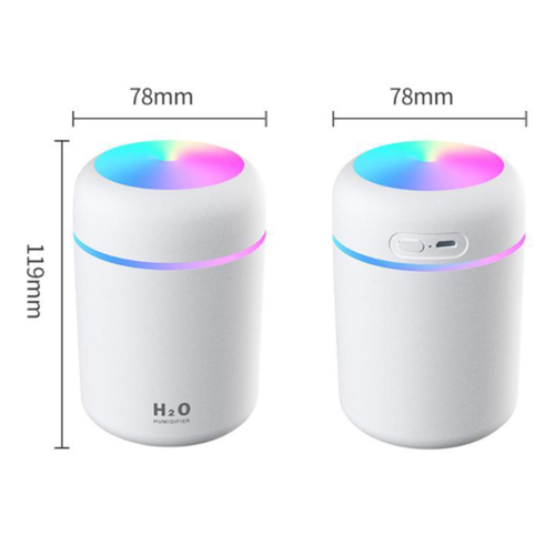 Umidificatore d'aria portatile con diffusore di aromi e oli essenziali per auto e casa.